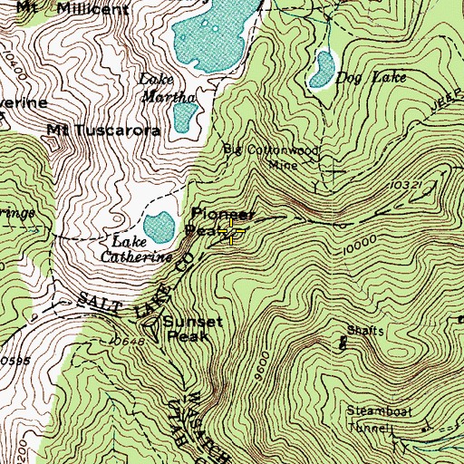 Topographic Map of Pioneer Peak, UT