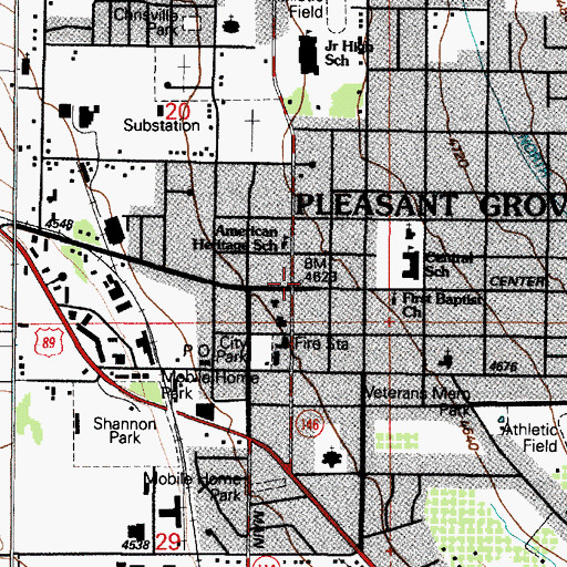 Topographic Map of Pleasant Grove, UT