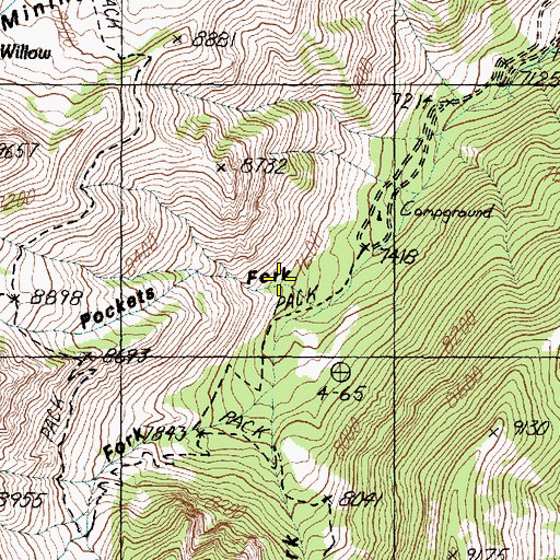 Topographic Map of Pockets Fork, UT