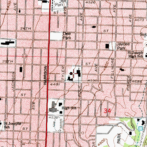 Topographic Map of Polk Elementary School, UT