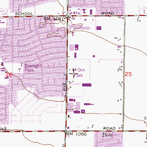 Topographic Map of Eloso Park, AZ