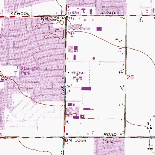 Topographic Map of Eloso Park, AZ