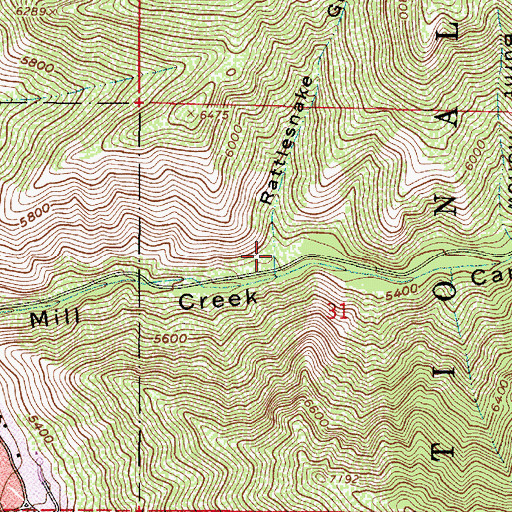 Topographic Map of Rattlesnake Gulch, UT