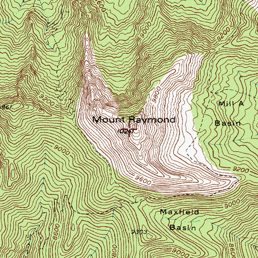 Topographic Map of Mount Raymond, UT