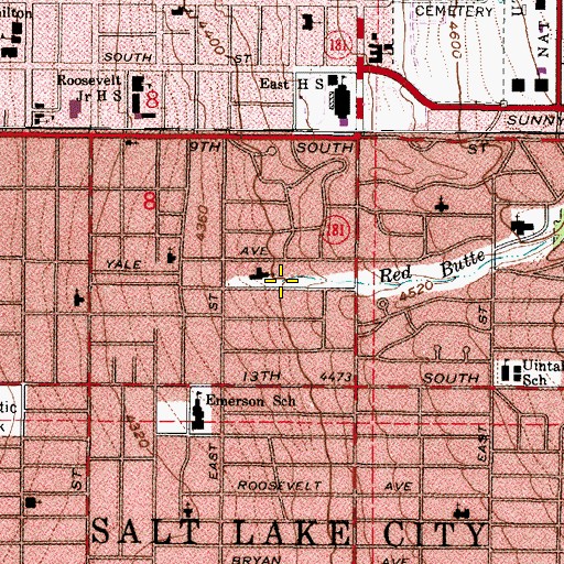 Topographic Map of Red Butte Creek, UT