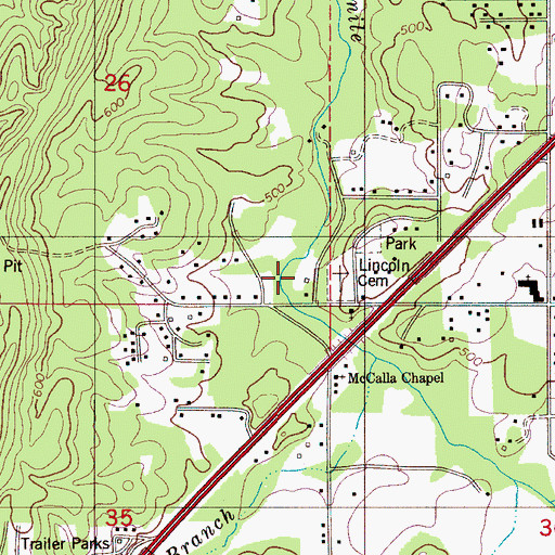 Topographic Map of Red Hill Heights, AL