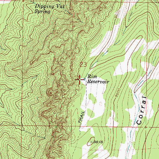 Topographic Map of Rim Reservoir, UT