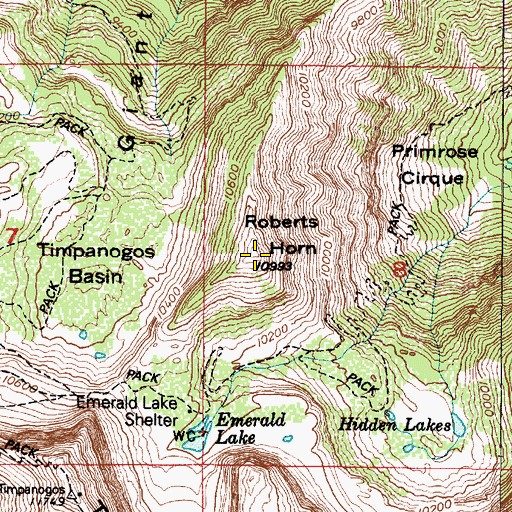 Topographic Map of Roberts Horn, UT