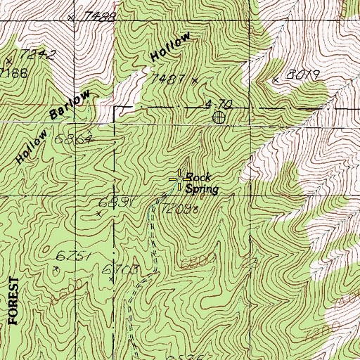 Topographic Map of Rock Spring, UT