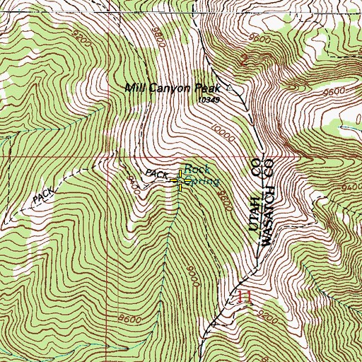 Topographic Map of Rock Spring, UT