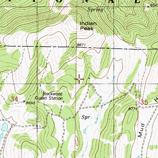 Topographic Map of Rockwood Ranger Station, UT