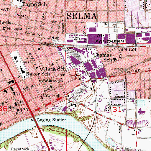 Topographic Map of Alabama Avenue Presbyterian Church, AL