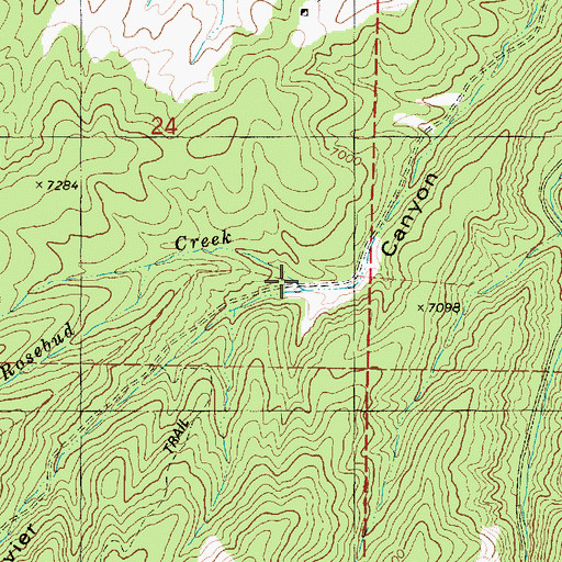 Topographic Map of Rosebud Creek, UT