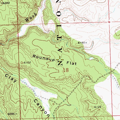 Topographic Map of Roundup Flat, UT