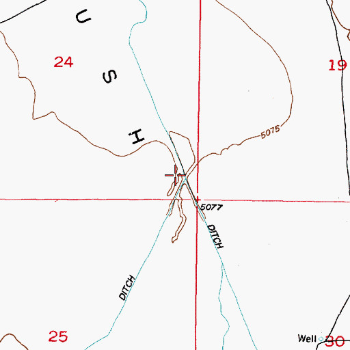 Topographic Map of Sabie Creek, UT