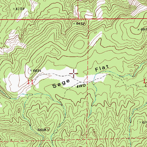 Topographic Map of Sage Flat, UT