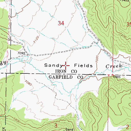 Topographic Map of Sandy Fields, UT