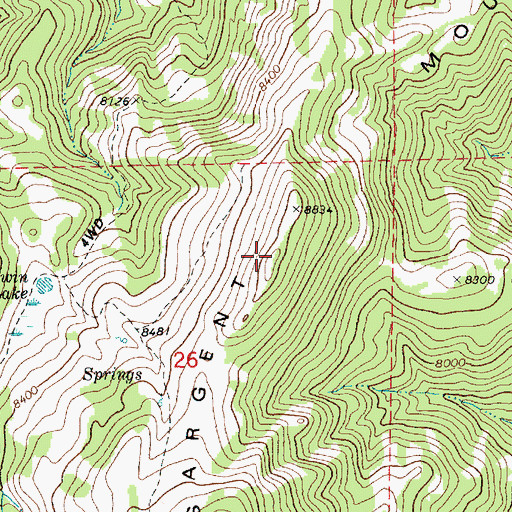 Topographic Map of Sargent Mountain, UT