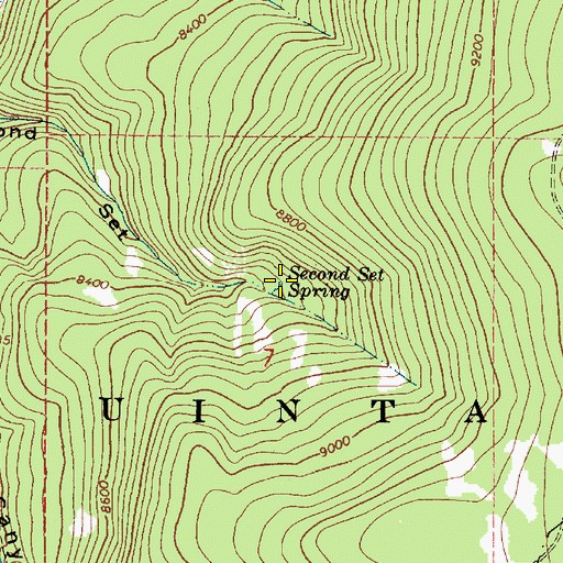 Topographic Map of Second Set Spring, UT
