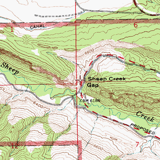 Topographic Map of Sheep Creek Gap, UT