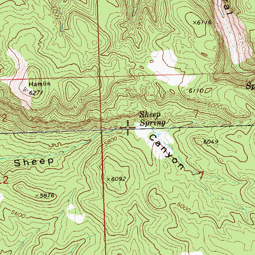 Topographic Map of Sheep Spring, UT
