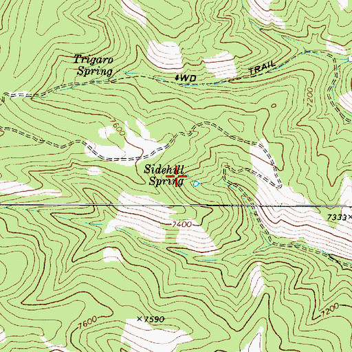 Topographic Map of Sidehill Spring, UT