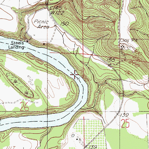 Topographic Map of Gaston Bar, AL