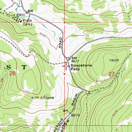 Topographic Map of Soapstone Pass, UT