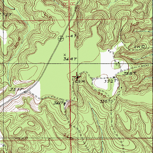 Topographic Map of Hopewell School (historical), AL