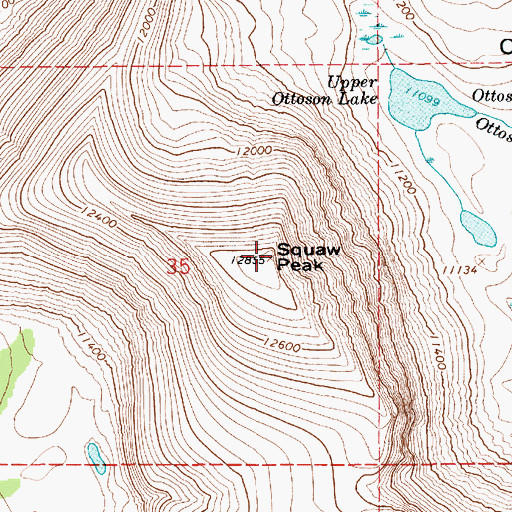 Topographic Map of Squaw Peak, UT