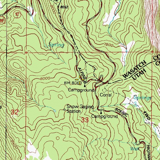 Topographic Map of Summit Campground, UT