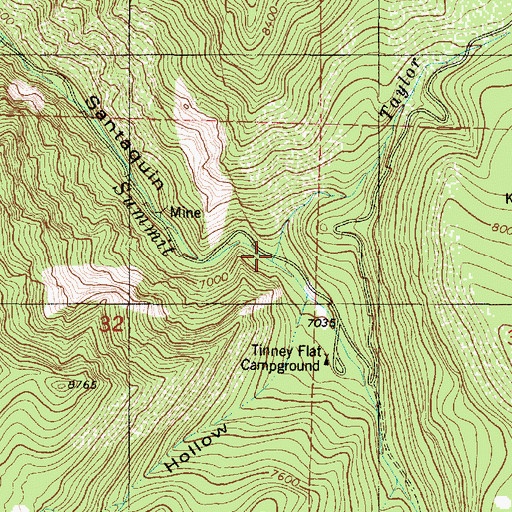 Topographic Map of Taylor Fork, UT