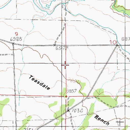Topographic Map of Teasdale Bench, UT