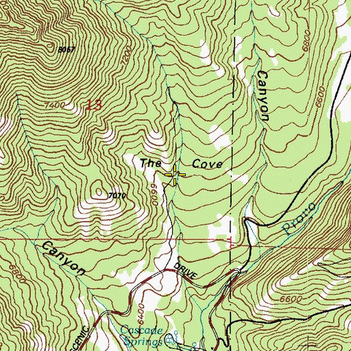 Topographic Map of The Cove, UT