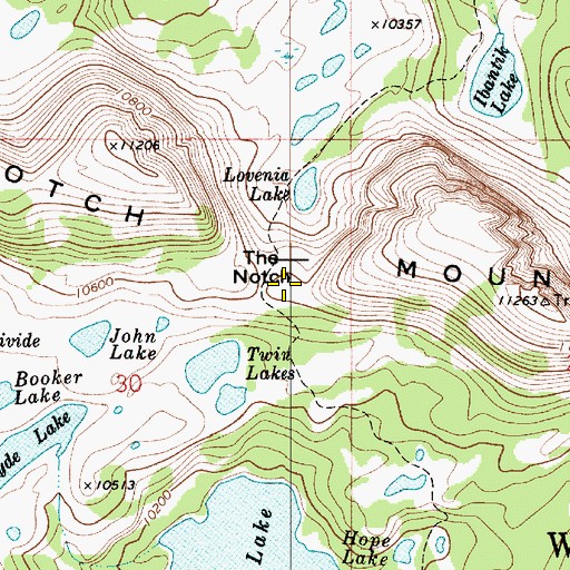 Topographic Map of The Notch, UT
