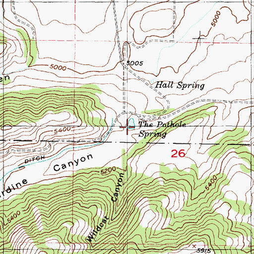 Topographic Map of The Pothole Spring, UT