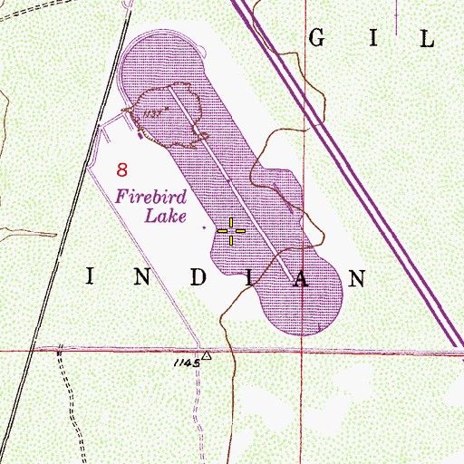 Topographic Map of Firebird Lake, AZ