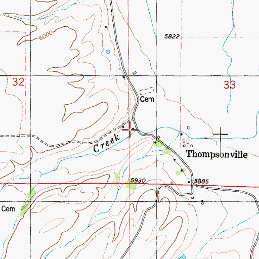 Topographic Map of Thompsonville, UT
