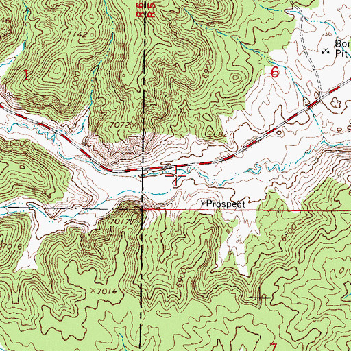 Topographic Map of Three Creeks, UT