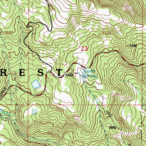 Topographic Map of Tooth Spring, UT