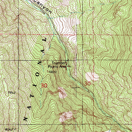 Topographic Map of Trumbolt Picnic Area, UT