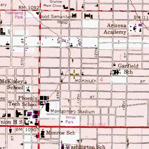 Topographic Map of Florence Crittenden Home, AZ