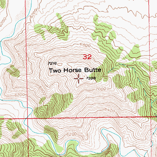 Topographic Map of Two Horse Butte, UT