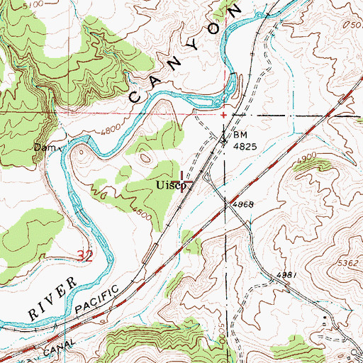 Topographic Map of Uisco, UT