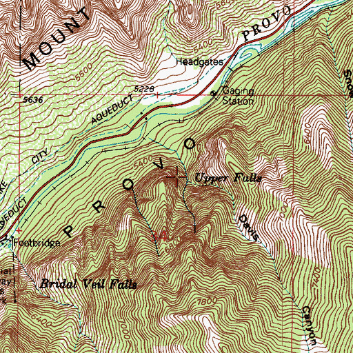 Topographic Map of Upper Falls, UT
