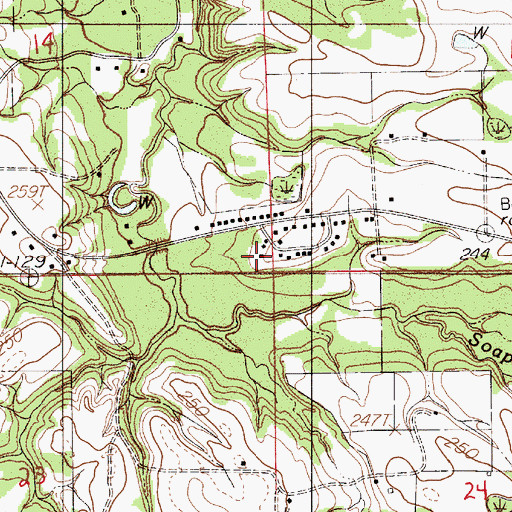 Topographic Map of Soapstone Church, AL