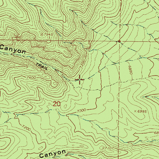 Topographic Map of Wades Canyon, UT