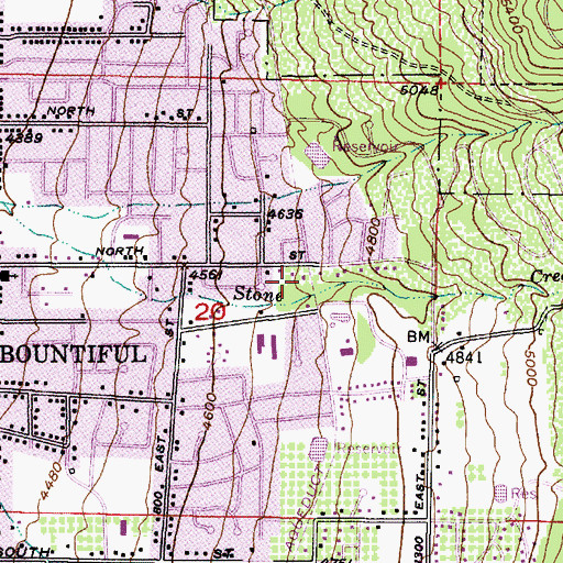 Topographic Map of Ward Canyon, UT