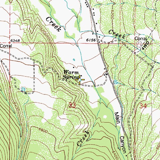 Topographic Map of Warm Spring, UT