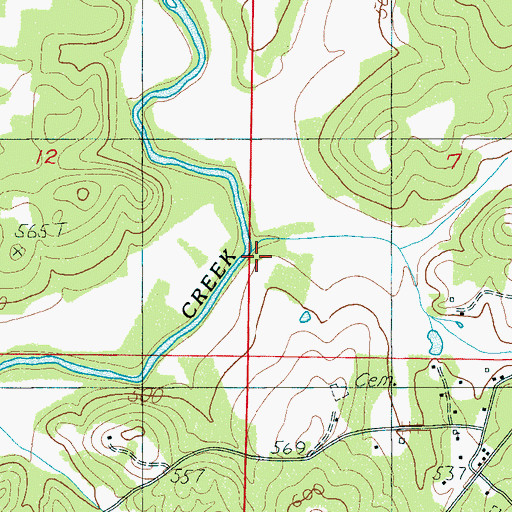 Topographic Map of Atkinsons Mill (historical), AL